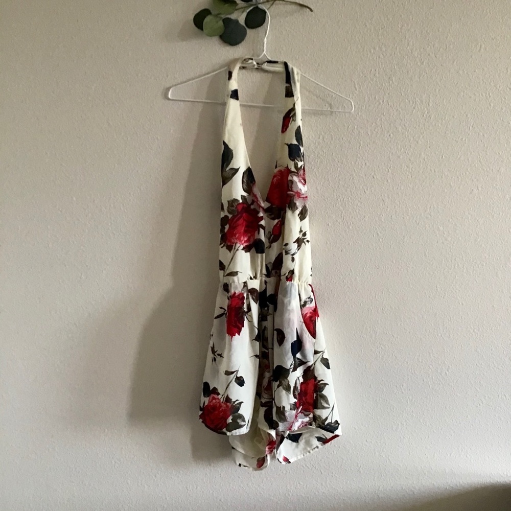 Floral halter romper